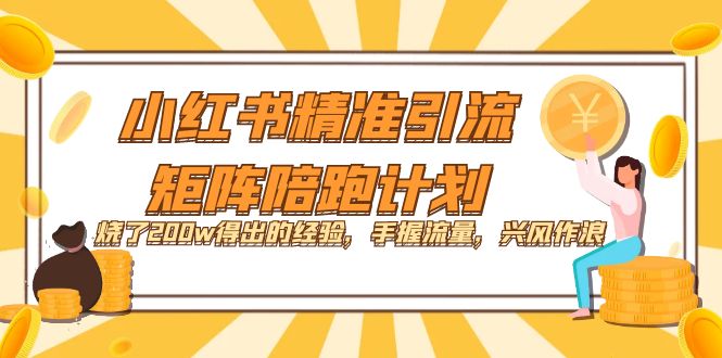 小红书精准引流·矩阵陪跑计划：烧了200w得出的经验，手握流量，兴风作浪！-爱副业资源网