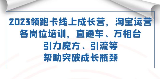 2023领跑·卡 线上成长营 淘宝运营各岗位培训 直通车 万相台 引力魔方 引流-爱副业资源网