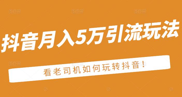 老古董·抖音月入5万引流玩法，看看老司机如何玩转抖音(附赠：抖音另类引流思路)-爱副业资源网