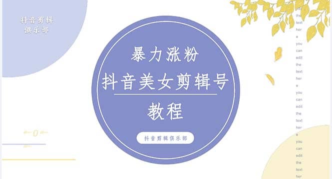 抖音快手暴力涨粉美女混剪视频教程 百分百过原创图片教程 附带违规申诉方法-爱副业资源网