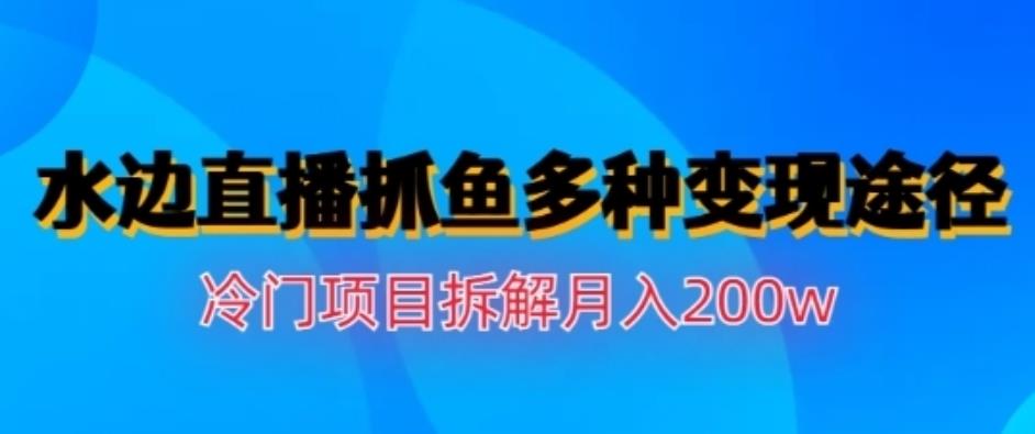 水边直播抓鱼，多种变现途径冷门项目，月入200w拆解【揭秘】-爱副业资源网