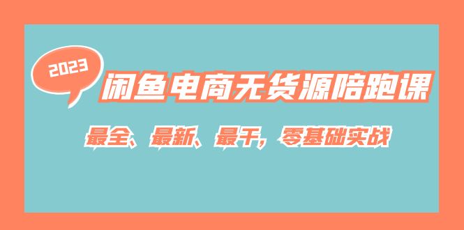 闲鱼电商无货源陪跑课，最全、最新、最干，零基础实战！-爱副业资源网