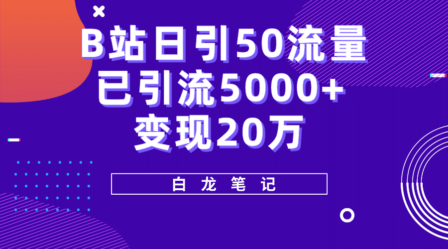 B站日引50 流量，实战已引流5000 变现20万，超级实操课程-爱副业资源网