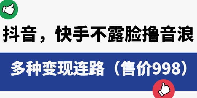 抖音，快手不露脸撸音浪项目，多种变现连路（售价998）-爱副业资源网