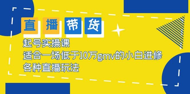 2023直播带货起号实操课，适合一场低于·10万gmv的小白进修 各种直播玩法-爱副业资源网