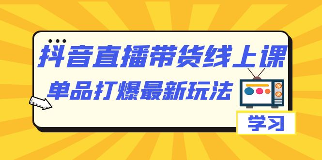 抖音·直播带货线上课，单品打爆最新玩法（12节课）-爱副业资源网