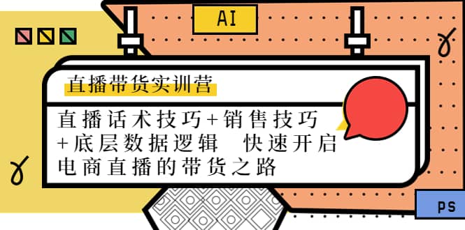 直播带货实训营：话术技巧 销售技巧 底层数据逻辑 快速开启直播带货之路-爱副业资源网