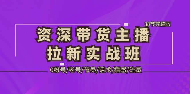 资深·带货主播拉新实战班，0粉号/老号/节奏/话术/播感/流量-38节完整版-爱副业资源网