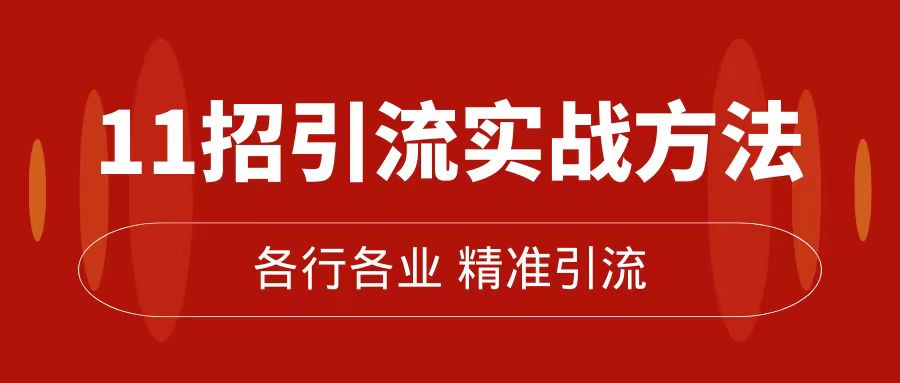 精准引流术：11招引流实战方法，让你私域流量加到爆（11节课完整版）-爱副业资源网