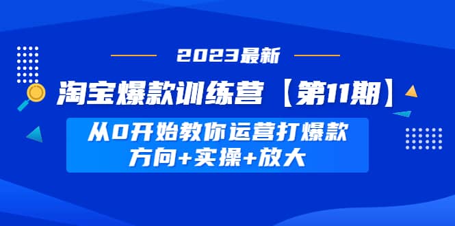 淘宝爆款训练营【第11期】 从0开始教你运营打爆款，方向 实操 放大-爱副业资源网