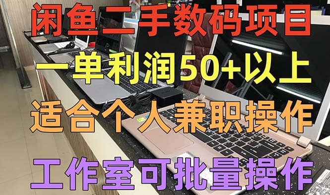 闲鱼二手数码项目，个人副业低保收入，工作室批量放大操作-爱副业资源网