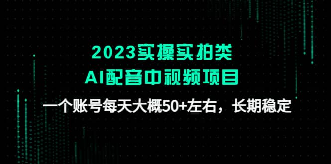 2023实操实拍类AI配音中视频项目，一个账号每天大概50 左右，长期稳定-爱副业资源网