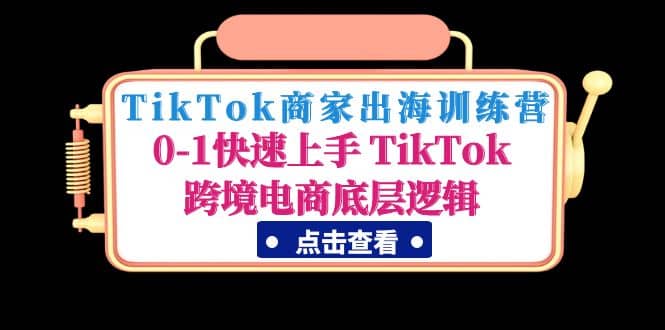 TikTok商家出海训练营：0-1快速上手 TikTok跨境电商底层逻辑(无水印)-爱副业资源网