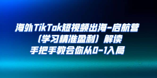 海外TikTok短视频出海-启航营（学习精准盈利）解读，手把手教会你从0-1入局-爱副业资源网