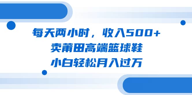 每天两小时，收入500 ，卖莆田高端篮球鞋，小白轻松月入过万（教程 素材）-爱副业资源网