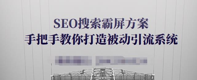 SEO搜索霸屏方案，手把手教你打造被动引流系统【视频课程】-爱副业资源网