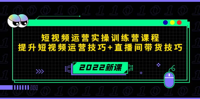 2022短视频运营实操训练营课程，提升短视频运营技巧 直播间带货技巧-爱副业资源网