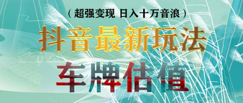 抖音最新无人直播变现直播车牌估值玩法项目 轻松日赚几百 【详细玩法教程】-爱副业资源网