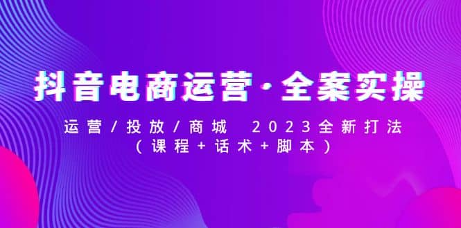 抖音电商运营·全案实操：运营/投放/商城 2023全新打法-爱副业资源网