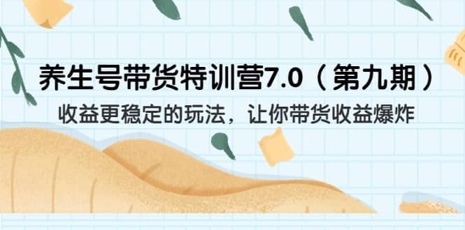 养生号带货特训营7.0（第九期）收益更稳定的玩法 让你带货收益爆炸（11节）-爱副业资源网