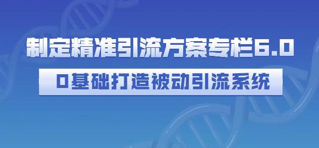 制定精准引流方案专栏6.0，0基础打造被动引流系统-爱副业资源网