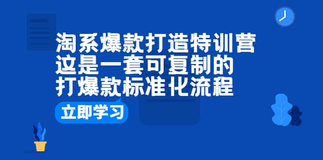 淘系爆款打造特训营：这是一套可复制的打爆款标准化流程-爱副业资源网