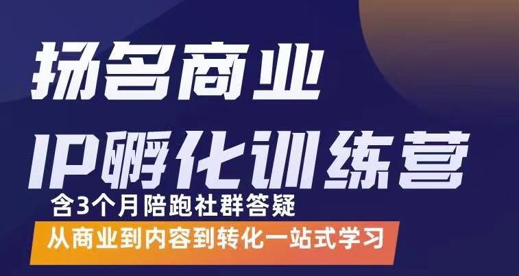 杨名商业IP孵化训练营，从商业到内容到转化一站式学 价值5980元-爱副业资源网