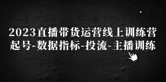 2023直播带货运营线上训练营，起号-数据指标-投流-主播训练-爱副业资源网