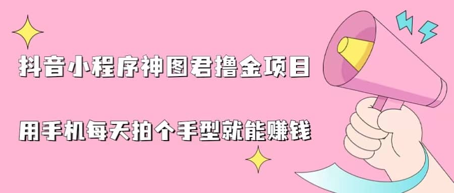 抖音小程序神图君撸金项目，用手机每天拍个手型挂载一下小程序就能赚钱-爱副业资源网