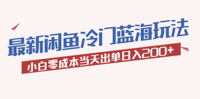 2023最新闲鱼冷门蓝海玩法，小白零成本当天出单日入200-爱副业资源网