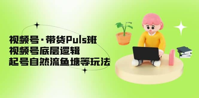 视频号·带货Puls班，视频号底层逻辑，起号自然流鱼塘等玩法-爱副业资源网