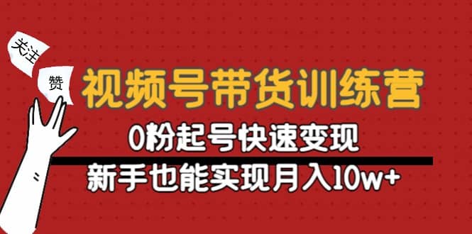 视频号带货训练营：0粉起号快速变现-爱副业资源网