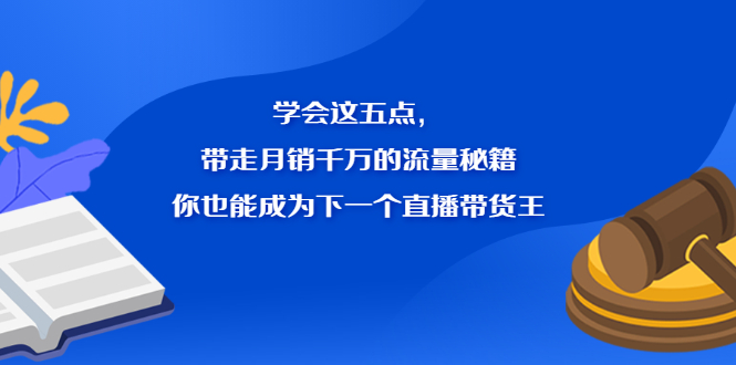 学会这五点，带走月销千万的流量秘籍，你也能成为下一个直播带货王-爱副业资源网