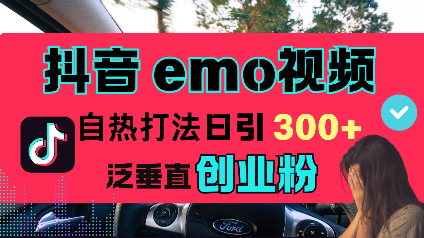 抖音“EMO视频”自热流打法，日引300+泛垂直创业粉-爱副业资源网