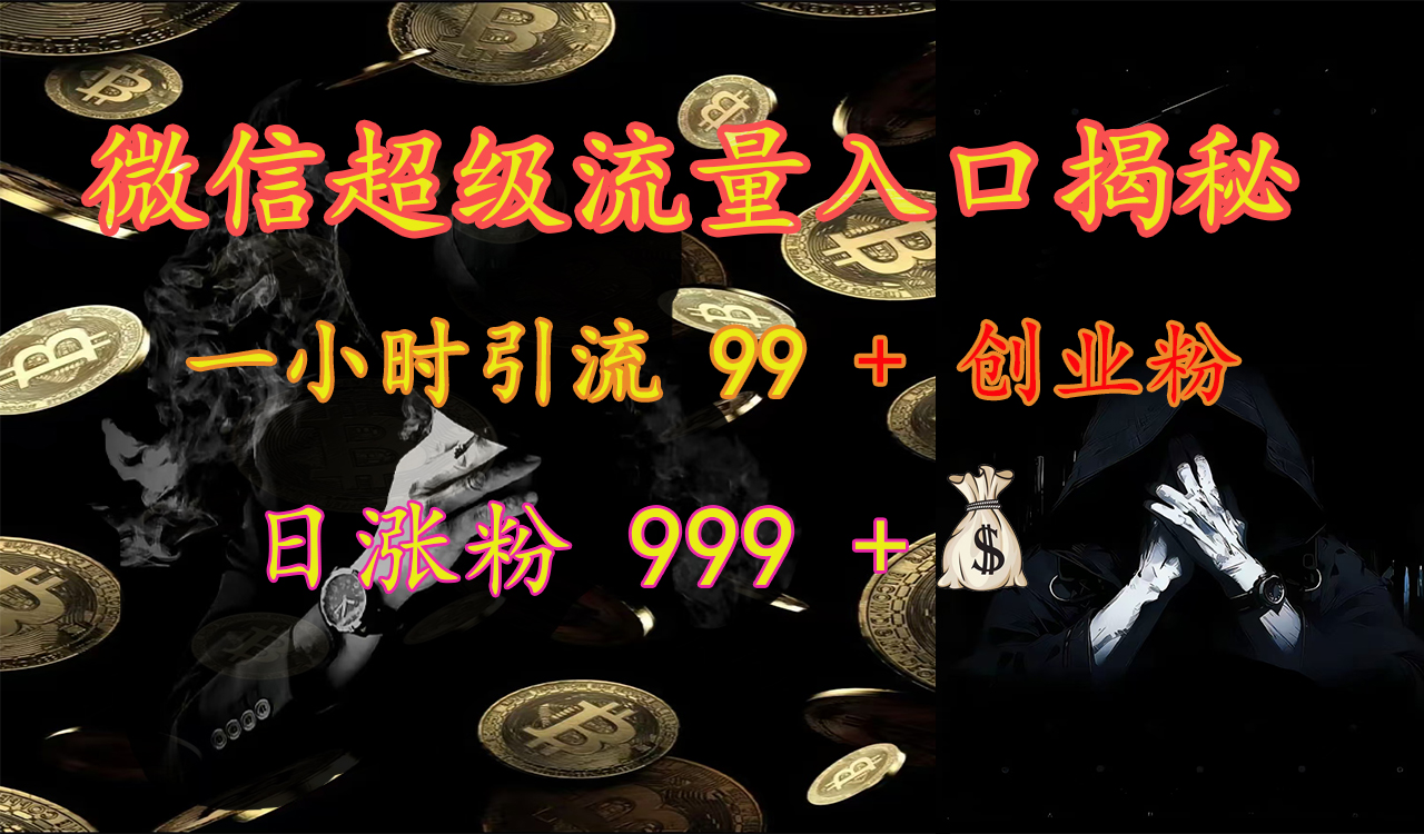 微信超级流量入口揭秘：一小时引流 99 + 创业粉，日涨粉 999 +【揭秘】-爱副业资源网