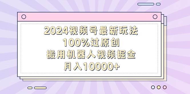 2024视频号最新玩法，100%过原创，搬用机器人视频掘金，月入10000+-爱副业资源网