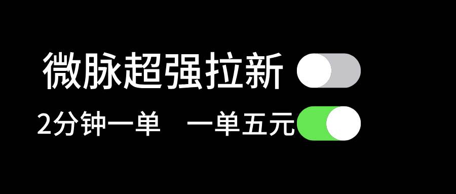 微脉超强拉新， 两分钟1单， 一单利润5块，适合小白-爱副业资源网